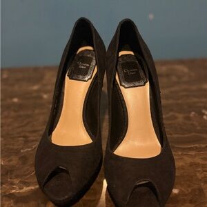Dior Black Peep-Toe Heels